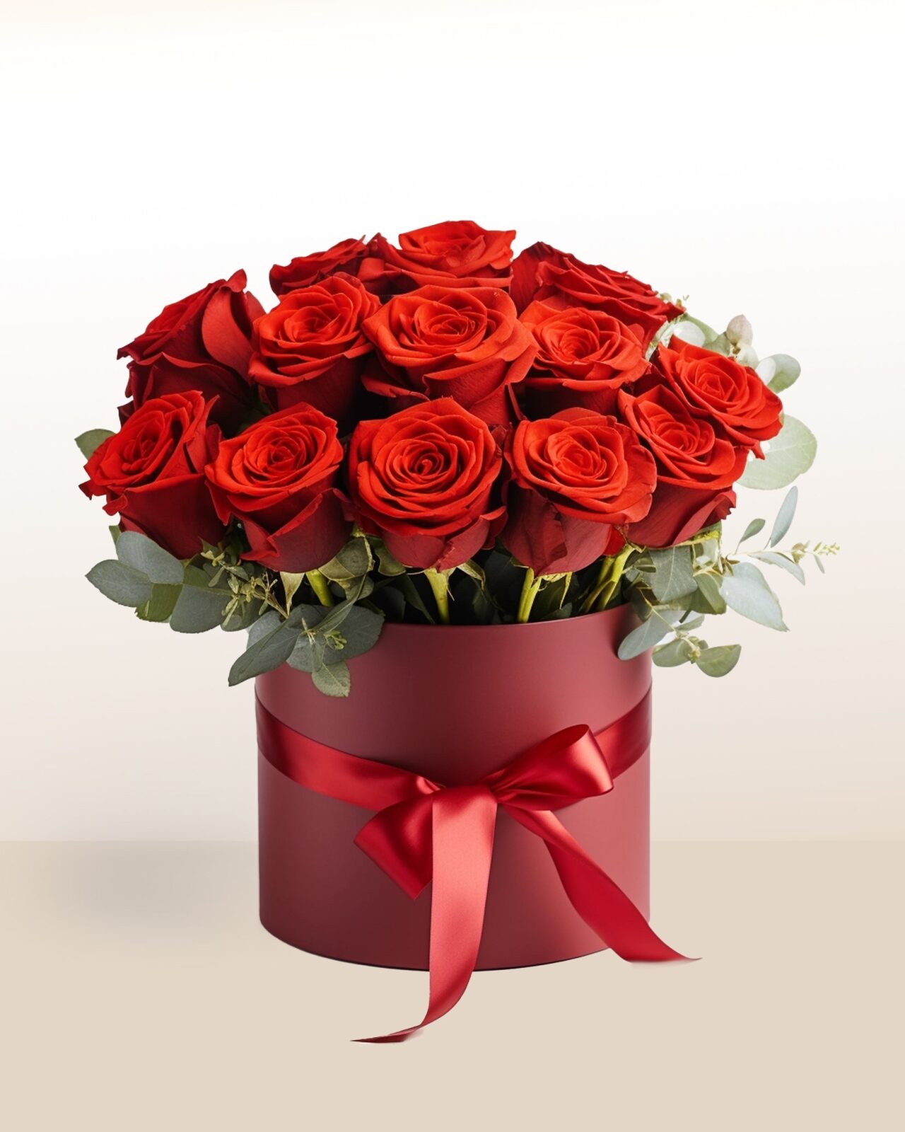 Caixa de veludo com 24 rosas