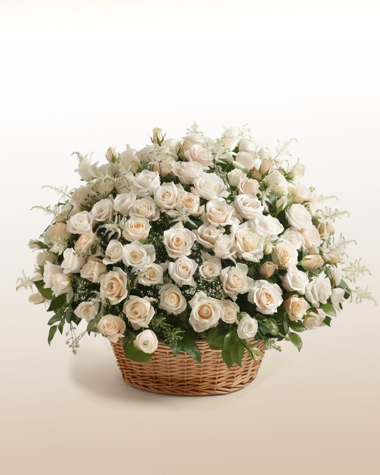 Impacto do Champanhe: Arranjo com 100 Rosas Brancas