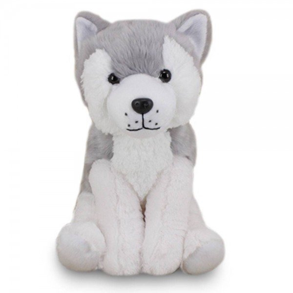 Lobo de pelúcia de 25 cm - Cinza sentado