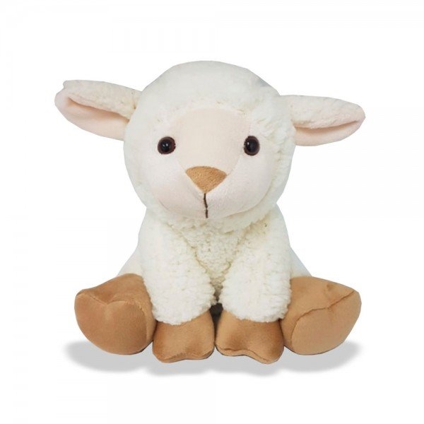 Ovelha de Pelúcia 25 cm - Tamanho M - Decoração para Quarto de Bebê Bege