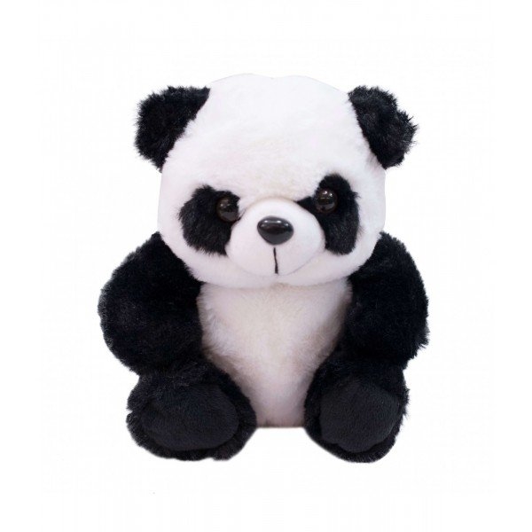 Urso Panda de Pelúcia Sentado de 20 cm - Cachorrinho Preto