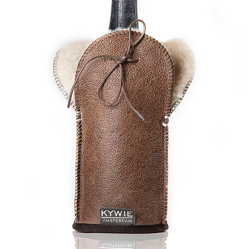 Kywie Champagne Cooler em couro marrom