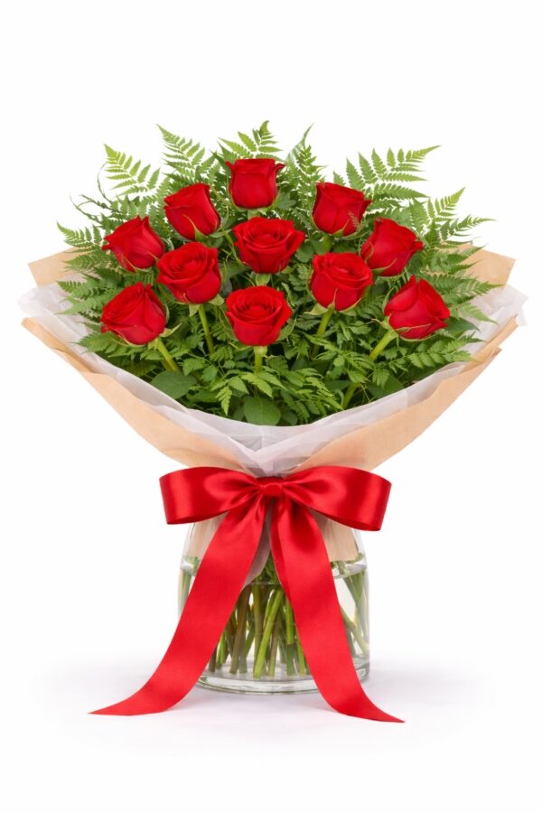 12 rosas em um vaso – Escolha a cor das rosas