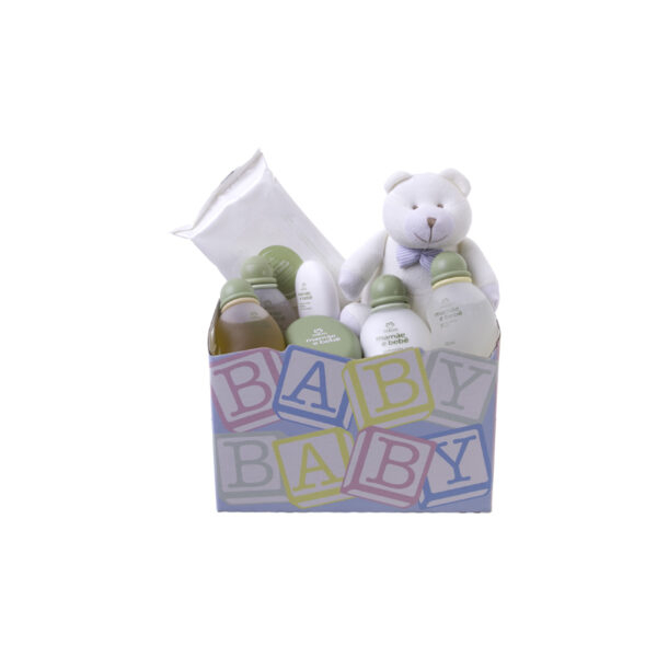Cesta de Presente Natural Fresca e Limpa para Bebê Menino