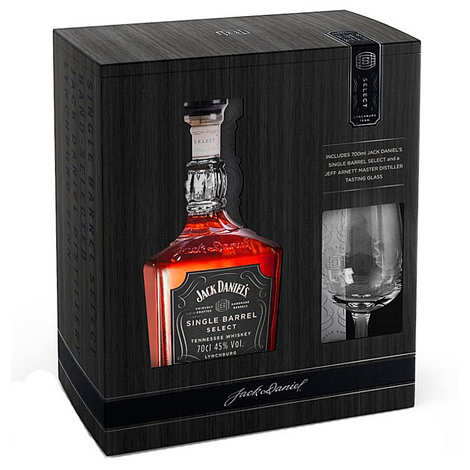 Caixa de presente Jack Daniel's Whisky Single Barrel com 1 copo