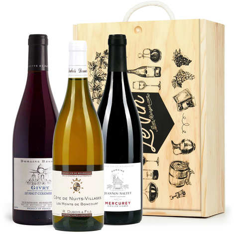 Caixa com 3 vinhos da Borgonha
