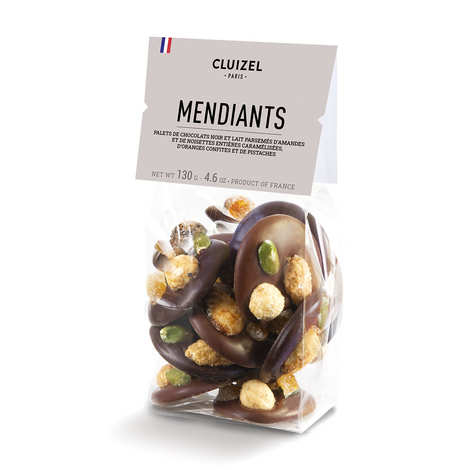'Mendiants' de chocolate amargo e ao leite da Cluizel