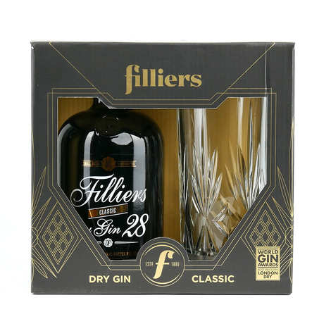 Filliers Dry Gin 28 e o copo (Gin da Bélgica) - 46%