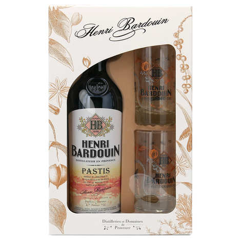 Henri Bardouin Pastis 45% - Conjunto Presente com 2 Copos