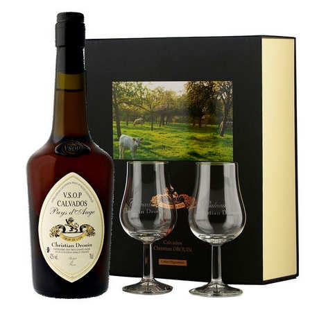 Christian Drouin Calvados VSOP 40% em caixa de presente