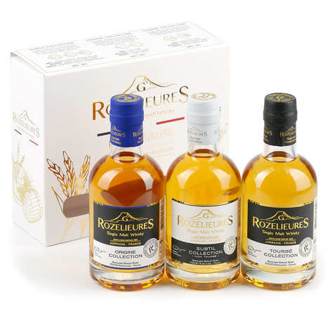 Whisky Rozelieures - Caixa de Presente de Descoberta com 3 Garrafas de 20cl cada.