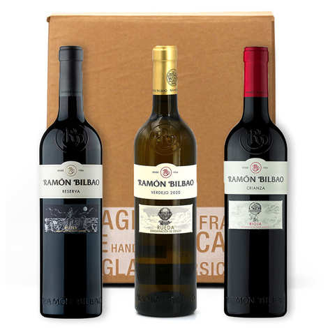 Caixa de degustação com 3 vinhos espanhóis