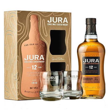 Ilha de Jura - Whisky Single Malt - 10 anos - 40% + caixa com 2 copos