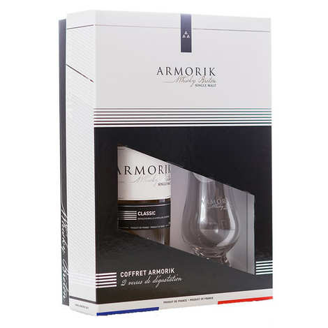 Caixa ARMORIK Classic + 2 copos - Whisky Bretão 46