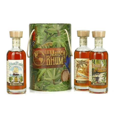 La Maison du Rhum Panamá, Santa Lúcia e Maurício - caixa descoberta de 3 rum