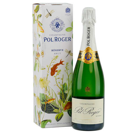 Pol Roger Brut Reserve Champagne em embalagem
