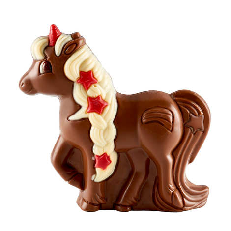 Unicórnio de Chocolate ao Leite (trança de chocolate unicórnio marrom de 90g)