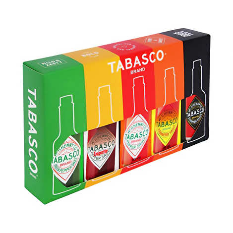 Caixa de presente da marca Tabasco - 5 sabores x 60ml