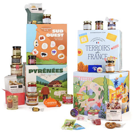 Conjunto de 2 calendários do advento gourmet: Cubo dos Terroirs da França + Sudoeste