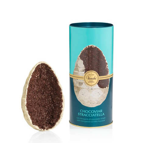 Grand oeuf gourmet Chocoviar Stracciatella et sa surpresa
