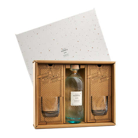 Conjunto de presente Isle of Harris Gin + 2 copos