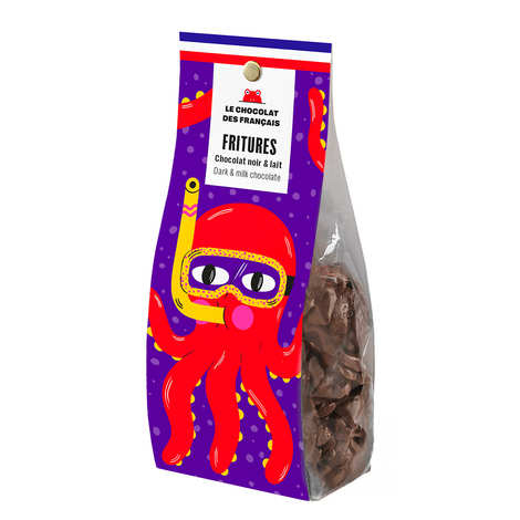 Pacote com uma variedade de bolinhos fritos de chocolate meio amargo e ao leite (pacote de 150g)