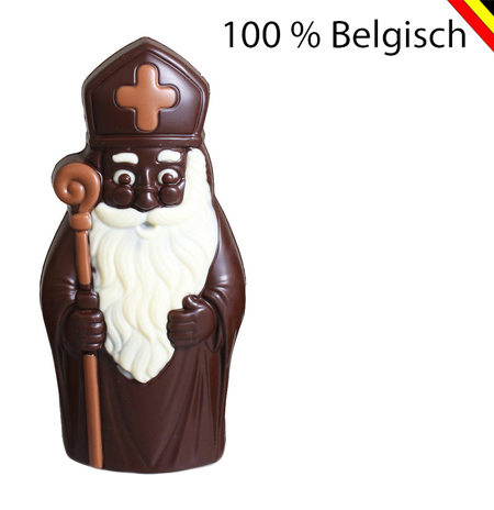 Callebaut São Nicolau em Chocolate Amargo 18 cm com Óculos e Cajado - Figura de Luxo